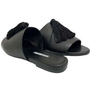 Charles David Sashay black leather slides sandals 8.5